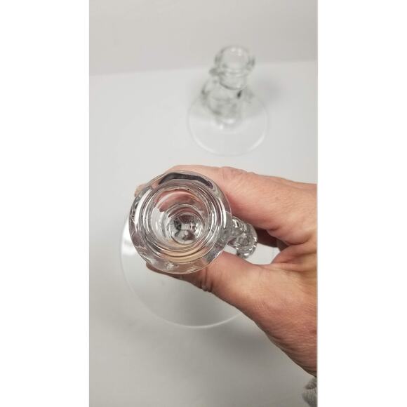 2 Vintage Fostoria Century Candle Holders Clear Glass Single Light Candlesticks - Picture 4 of 5